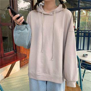 Color Panel Loose-fit Long-sleeve Hoodie