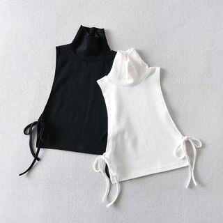 Turtleneck Drawstring Tank Top