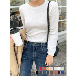 Round-neck Slim-fit T-shirt In 15 Colors