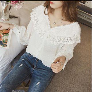 V Neck Chiffon Blouse