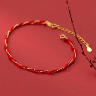 Twisted Bracelet 1 Pc - Red & Gold - One Size