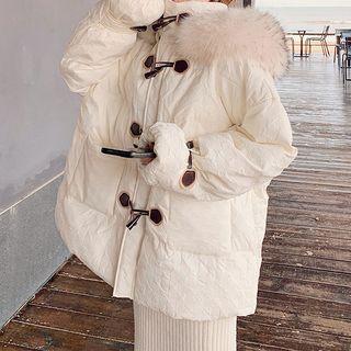 Faux Fur Trim Padded Duffle Coat