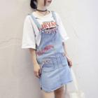 Lettering Dungaree Dress
