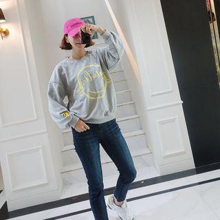Smile Patch Printed Pullover