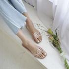 Rhinestone-buckle Transparent-strap Sandals