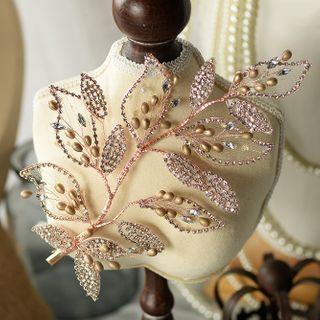 Leaf Wedding Hairpiece Champagne - One Size