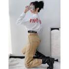 Printed-back Crop Sweatshirt