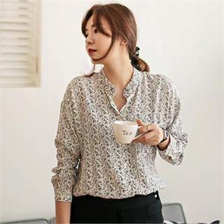 Open-placket Patterned Top