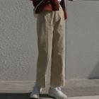 Corduroy Slit Straight Cut Pants