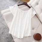 Short-sleeve Embroidered Perforated Top