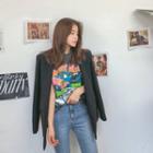 Short-sleeve Car Print T-shirt