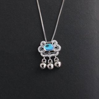 Lock Rhinestone Pendant Necklace 1 Pc - Necklace - Silver - One Size