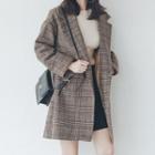 Plaid One Buttoned Coat