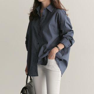 Long-sleeve Striped Button Down Shirt