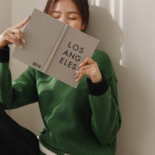 Turtle-neck Piped Sweater