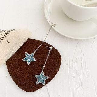 Sterling Silver Asymmetrical Star Drop Earring