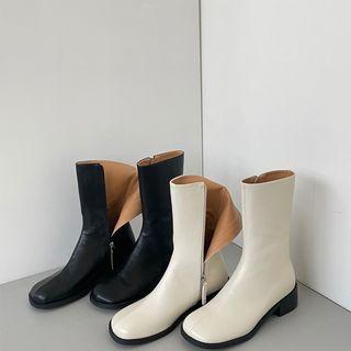 Round-toe Mid-calf Boots