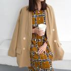 Plain Double Breasted Loose Fit Blazer