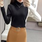Turtleneck Cutout Knit Pullover