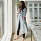 Flap Trench Coat With Sash