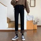 High-waist Leopard Straight Cut Pants