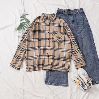 Retro Plaid Long Sleeve Shirt