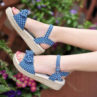 Bow Detail Spot Print Sandals