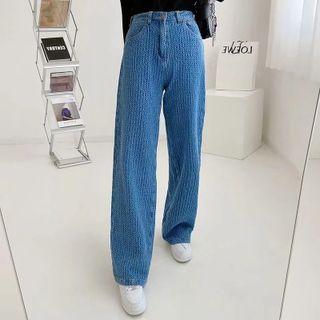 Knit Wide Leg Jeans