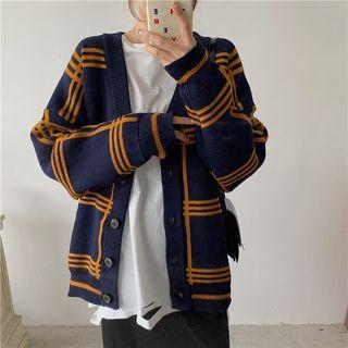 Plaid Oversize Cardigan As Shown In Figure - One Size