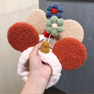 Floral Bear Ear Face Wash Headband