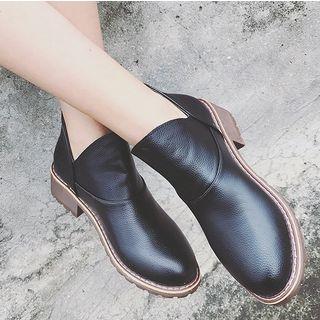 Chunky Heel Round-toe Short Boots