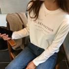 Crew-neck Letter-print T-shirt Ivory - One Size