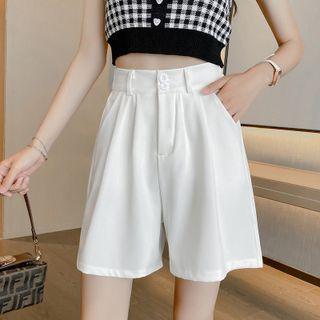 High-waist Wide-leg Shorts / Slit Dress Pants
