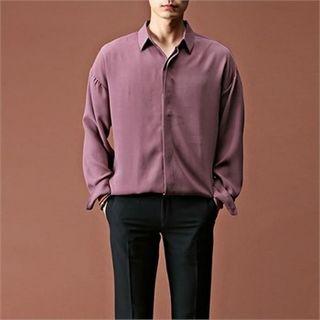 Long-sleeve Hidden-button Shirt