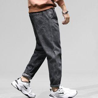 Paisley Print Pocket Tapered Jeans