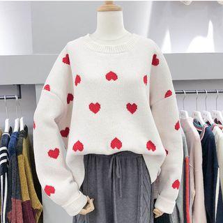 Heart Perforated Sweater