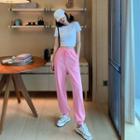 Cutout Cropped Short-sleeve T-shirt / Harem Sweatpants