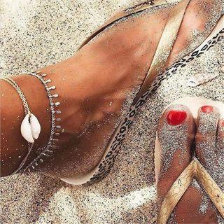 Shell Anklet White & Silver - One Size