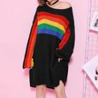 Rainbow Chunky Knit Long Sweater