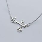 925 Sterling Silver Smiley Lettering Pendant Necklace S925 Silver - One Size