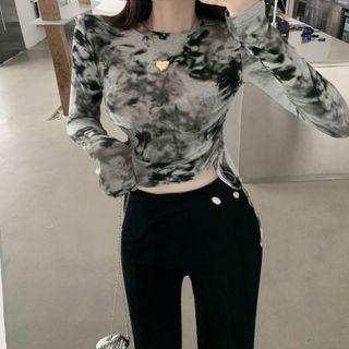 Long-sleeve Tie Dye Top / Boot-cut Pants