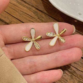 Flower Earring 1 Pair - Ear Studs - Gold - One Size