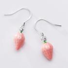 925 Sterling Silver Strawberry Dangle Earring 1 Pair - S925 Silver - As Shown In Figure - One Size