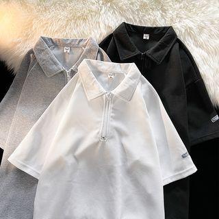 Short Sleeve Waffle Polo Shirt