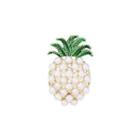Fashion Creative Enamel Pineapple Imitation Pearl Brooch Golden - One Size