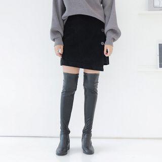 Corduroy Wrap Miniskirt