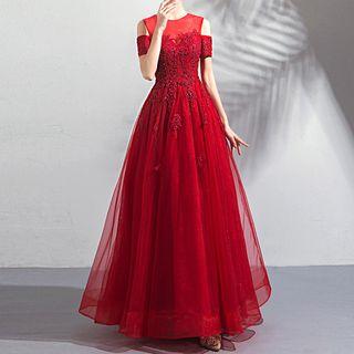 Cold Shoulder Lace Wedding Dress