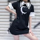 Moon Print Short-sleeve A-line Dress