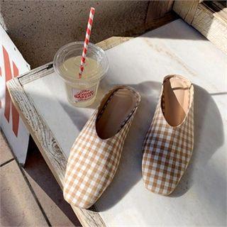 Checked Slide Sandals