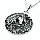 Embossed Unicorn Stainless Steel Pendant / Necklace